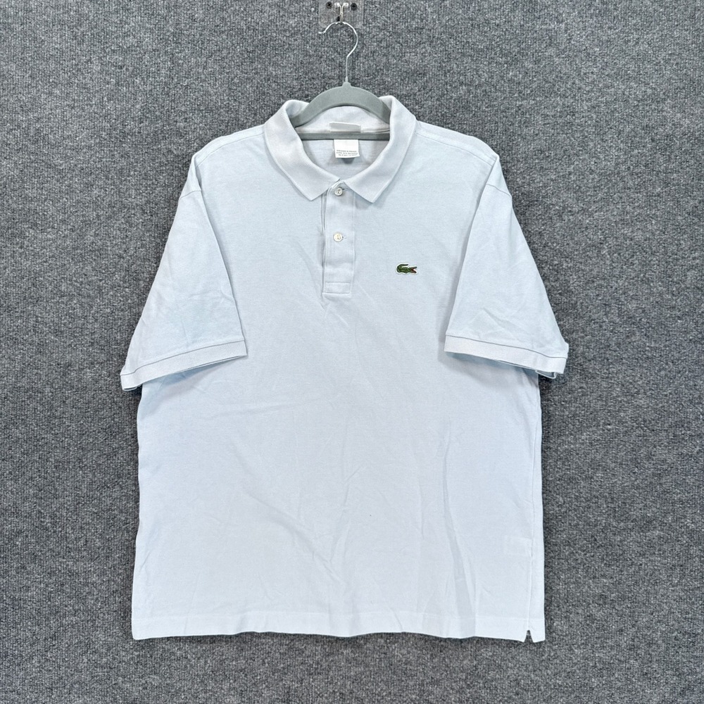 Lacoste Polo Shirt Mens 6 Light Blue Cotton Pique Short Sleeve Crocodile Logo